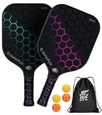 JoncAye Pickleball-Paddles-Set of 4 or 2 Rackets with Balls and Bag, USAPA Approved Pickle-Ball Equipment with Accessories, Fiberglass Graphite Pickleball Racquet Set for Men, Women, Kids, Adults