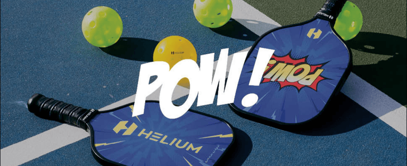 Helium Pickleball Paddle for Kids – Child Size Paddle for Children 12 and Under, Lightweight Honeycomb Core, Graphite Strike Face, Pickleball Paddle & Drawstring Bag - POW!