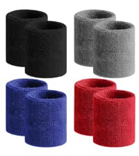 BEACE Sweatbands Sports Wristband for Men & Women - Moisture Wicking Athletic Cotton Terry Cloth Sweatband for Tennis, Basketball, Running, Gym, Working Out