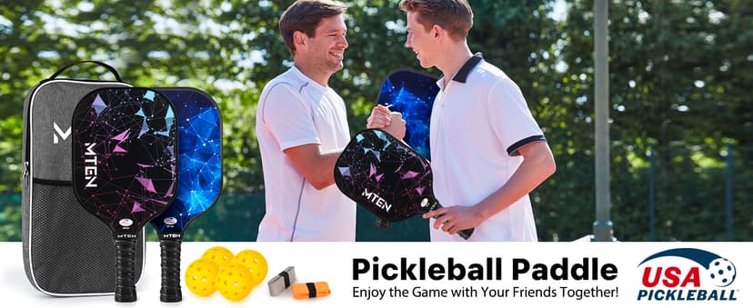 Pickleball Paddles, USAPA Approved Fiberglass Surface Pickleball Set with Pickleball Rackets, Pickleball Paddles Set for Men Women