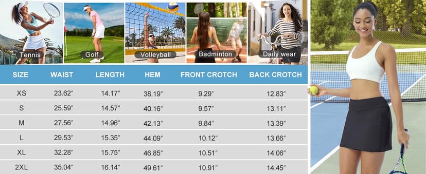BLEVONH Womens Summer Tennis Skirts with Shorts Underneath, Pickleball, Athletic, Workout and Golf Skorts with Pockets