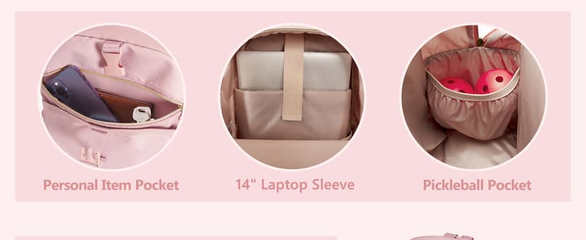 Pickleball Bag Backpack for Women Holds 4 Paddles, Large Pickle Ball Bag Pickleball Paddle Backpack for Men