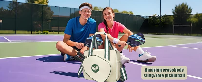 Newluck Pickleball Tote Sling Bag for Women/Men/Boy/Girl,Large Capacity,Adjustable Shoulder Strap with Fence Hook Accessories