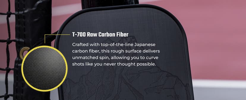 Carbon Fiber Pickleball Paddle - Raw Toray T700 Surface Provides Maximum Ball Spin | Elongated or Widened Pickleball Racket Shapes Available - Paddle Customization Kit Included