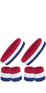 ONUPGO Sweatband Set Sports Headband Wristband Set Sweatbands Terry Cloth Wristband Wrist Sweatband Headbands Moisture Wicking Sweat Absorbing Head Band
