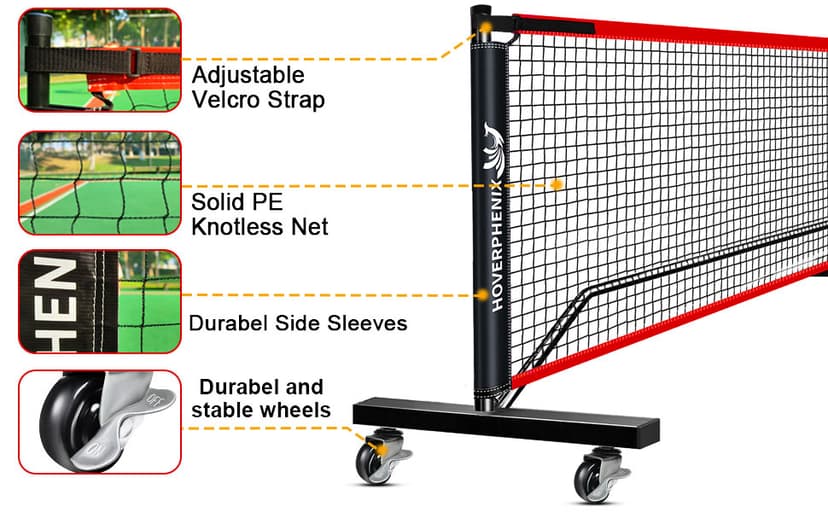 22FT Regulation Size Pickleball Net for Driveway, Outdoor Balls and Portable Carry Bag, Weather Resistance Strong Steel Frame