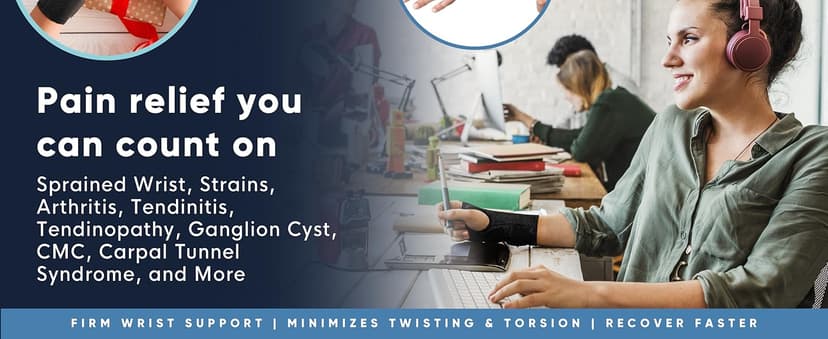 Copper Compression Advanced Wrist Brace - Copper Infused Adjustable Orthopedic Support Splint for Pain, Carpal Tunnel, Arthritis, Tennis Elbow, Tendinitis, RSI, Ganglion Cyst for Men Women Right S/M