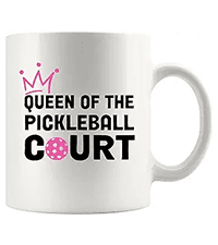 Panvola Queen of the Pickleball Court Pickleball Gifts for Women Ceramic Mug Gifts for Pickleball Lovers Coffee Cup 11 oz White Novelty Drinkware