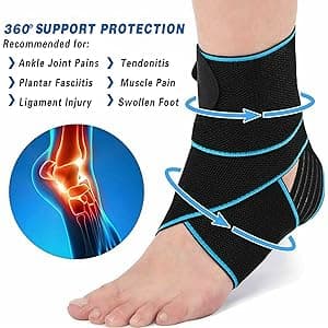 Ankle Support,Adjustable Ankle Brace Breathable Nylon Material Super Elastic and Comfortable,1 Size Fits all, Suitable for Sports (blue 1)