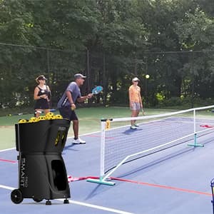 PP Smart PRO Pickleball Machine - 85+ Ball Capacity, 4-6hr Battery, 20-120km/h Speed, 26M Range, App & Remote Control, 5-45° Angle - Perfect for Training, Club & School Coaching