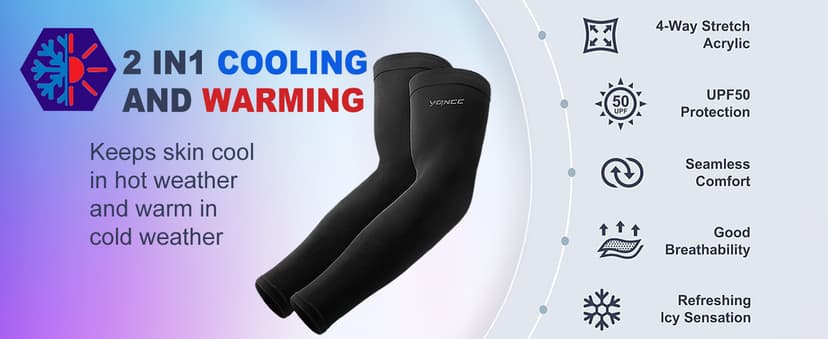 YQXCC 4 Pairs Arm Sleeves for Men Women, UPF 50 Cooling UV Sun Protection Sports Compression Sleeves