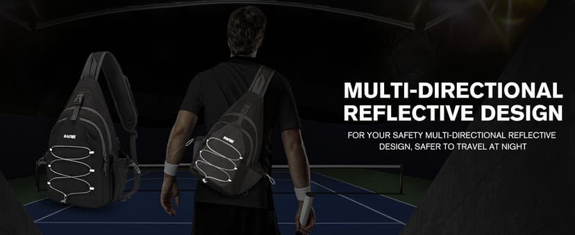 G4Free Pickleball Bag, Crossbody Sling Bag for Men Women, Pickleball Backpack, Pickle Ball Paddle Bag Gifts for Sports