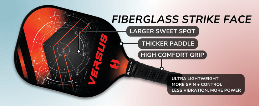 Helium Versus Pickleball Set - Pickleball Paddles with Honeycomb Core, Graphite Strike Face, and Premium Comfort Grip – 4 Balls and Convenient Sports Bag Included (Set of 2 or Set of 4 Paddles)