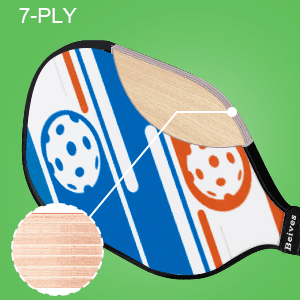 Pickleball Paddles Pickleball Set 7-ply Basswood Wooden Pickleball Rackets Set of 4 with 6 Balls and 1 Carry Bag, Pickleball Equipment for Beginner to Intermediate with Extra Edge Guard
