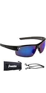 Franklin Sports Pickleball Sunglasses - All Sport UV Glasses for Tennis, Pickleball, Cycling, Rowing + More - Athletic Shades with Headband + Carry Bag, Red