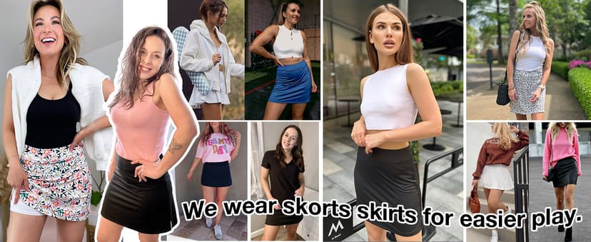 Ekouaer Women's Active Performance Skort Lightweight Skirt for Running Tennis Golf Workout Sports