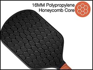 Pickleball Paddle - 3K Raw Carbon Fiber Surface (CFS) + Carbon Abrasion Surface (CAS) with High Grit & Spin, Sure-Grip Elongated Handle, Pickle Ball Paddle with 16mm Polypropylene Honeycomb Core