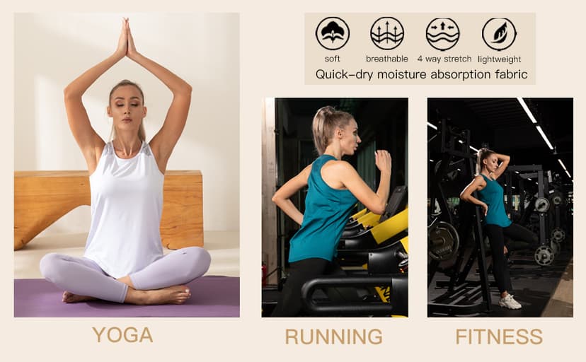 Aeuui Womens Workout Tops for Women Racerback Tank Tops Mesh Yoga Shirts Athletic Running Tank Tops Sleeveless Gym Clothes