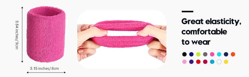 Willbond 6 Pcs Wrist Sweatbands Sports Wristbands for Competitions Absorbent Sweatbands for Basketball Tennis Football Running Working