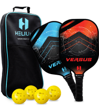 Helium Versus Pickleball Set - Pickleball Paddles with Honeycomb Core, Graphite Strike Face, and Premium Comfort Grip – 4 Balls and Convenient Sports Bag Included (Set of 2 or Set of 4 Paddles)