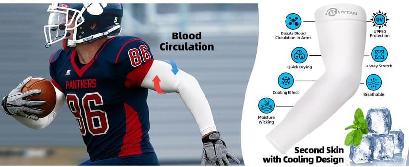 BHYTAKI Cooling Compression Arm Sleeves for Men Women,UPF50 UV Sun Protection Sleeves for Work Sport Tattoo Cover Up