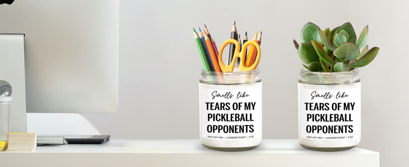 Tears of My Pickleball Opponents Candle, Pickleball Accessories, Pickleball Gifts for Women, Men, Mom, Dad - Mothers Day, Fathers Day, Funny Gifts for Pickle Ball Lovers, Players - 9 oz