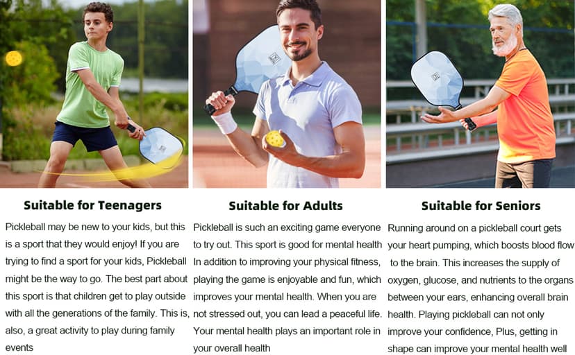 Pickleball Paddles Set of 2, 2025 USAPA Approved Pickleball Set, Fiberglass Lightweight Pickle Ball Rackets 2 Pack, 2 Outdoor Pickleball, 2 Indoor Pickleball Balls, 1 Pickleball Bag for Women and Men