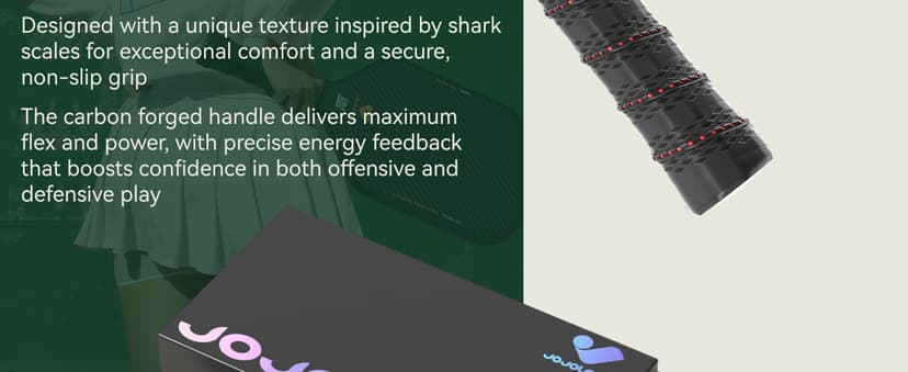 Pickleball Paddles, Carbon Fiber Pickleball Paddle with a 16mm Shark Power Polymer Core, The Pickleball Rackets Designed for Ultimate Spin & Consistency