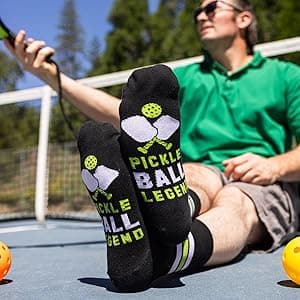 Lavley Funny Pickleball Socks for Adults - Crew Length, One Size Fits Most
