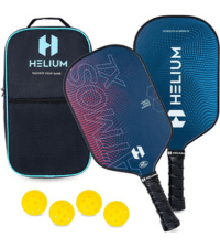 Helium Versus Pickleball Set - Pickleball Paddles with Honeycomb Core, Graphite Strike Face, and Premium Comfort Grip – 4 Balls and Convenient Sports Bag Included (Set of 2 or Set of 4 Paddles)