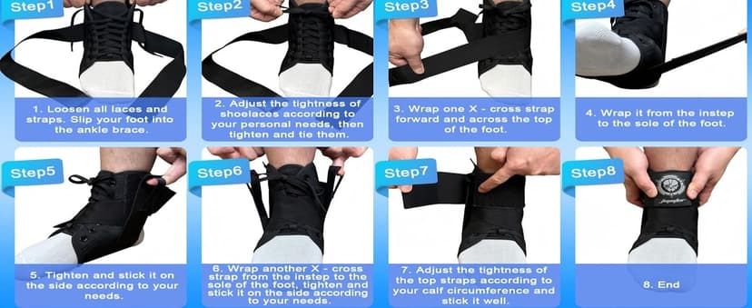 Jupiter Ankle Brace for Sprained Ankles for Women & Men, Made of Neoprene with Dual Springs, for Injury Recover, Running, Basketball and Cycling(Black M 11‘’-14‘’)