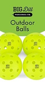 Big Dill Pickleball Superstar Pickle Ball Paddle Set of 4 Wooden Paddles — Pack of 4 Pickleball Paddles Set, 4 Pickleball Balls & Bag for Pickle Ball Rackets, Beginner Pickleball Racket Sets