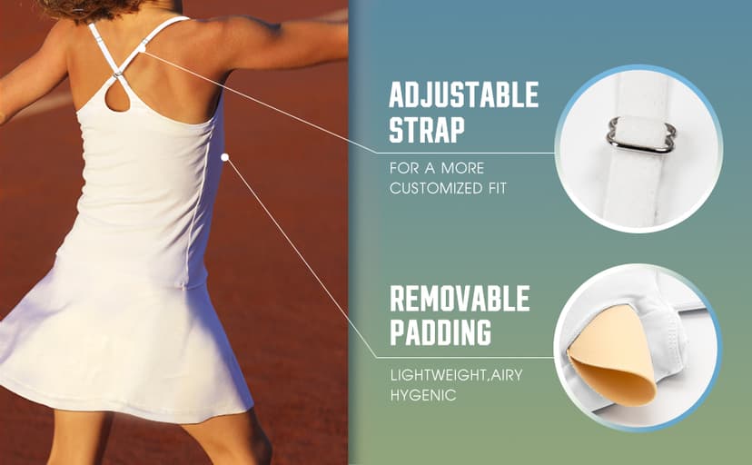 Womens Tennis Dress, Athletic Dress with Built-in Bra & Shorts Pockets Summer Dresses for Women Golf Outfits for Workout