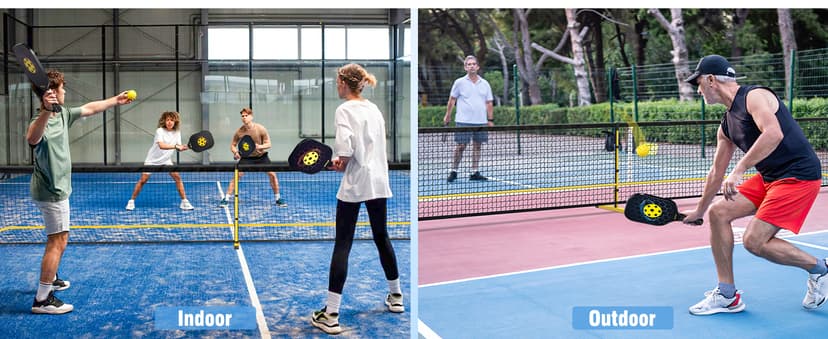 Portable Pickleball Net for Driveway, 22 FT Regulation Size & 11 FT Half Court Size Pickle Ball Net with Ball Collector, 2-in-1 Pickle Ball Net with Carry Bag for Garages Backyard