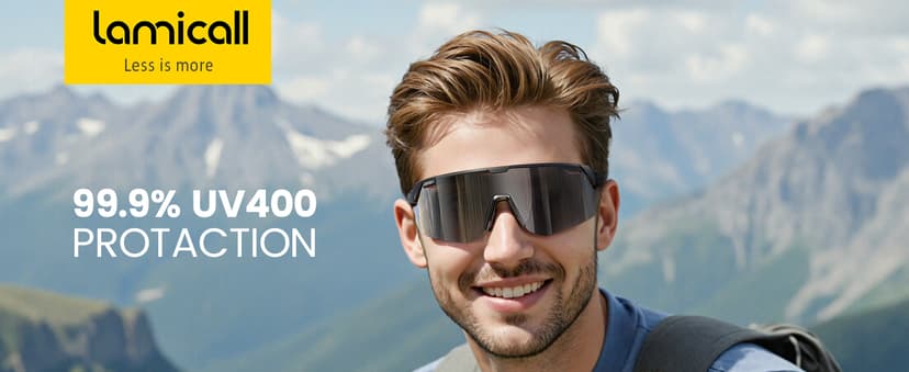 Lamicall Polarized Sports Sunglasses for Men Women, 24g, UV400 Protection Sun Glasses for Cycling Running Baseball Fishing