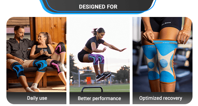 DR. BRACE ELITE Knee Brace with Size Stabilizer (2 Pack) Knee Brace for Women & Men, Workout, Sports, Daily Knee Compression Sleeve for Maximum Knee Pain Support & Fast Recovery (Neptune, Large)