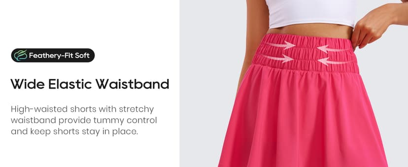 CRZ YOGA High Waisted Flowy Tennis Skirts for Women Pleated Casual Golf Athletic Pickleball Skorts with Shorts Pockets