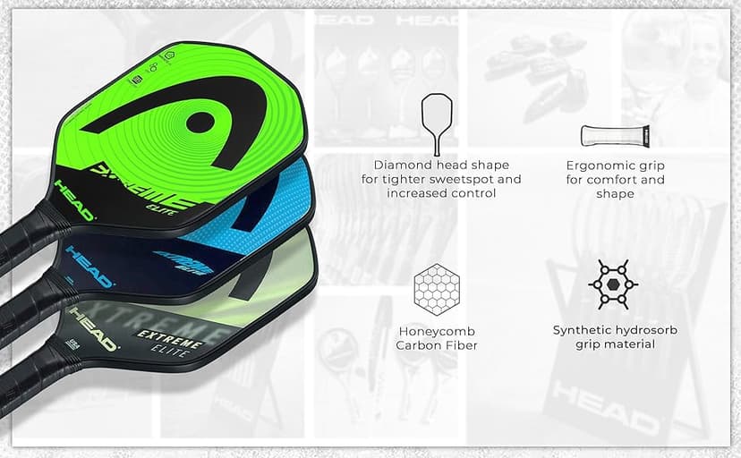 Head Extreme Elite Fiberglass Paddle with Honeycomb Polymer Core & Comfort Grip