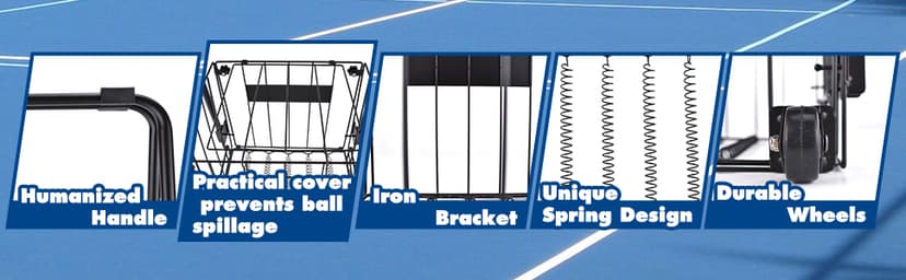 Portable Pickleball & Tennis Ball Collector - Pickleball Retriever Basket Carrier Gatherer Picker Hopper Container for Picking and Storage Training Tool for Ball