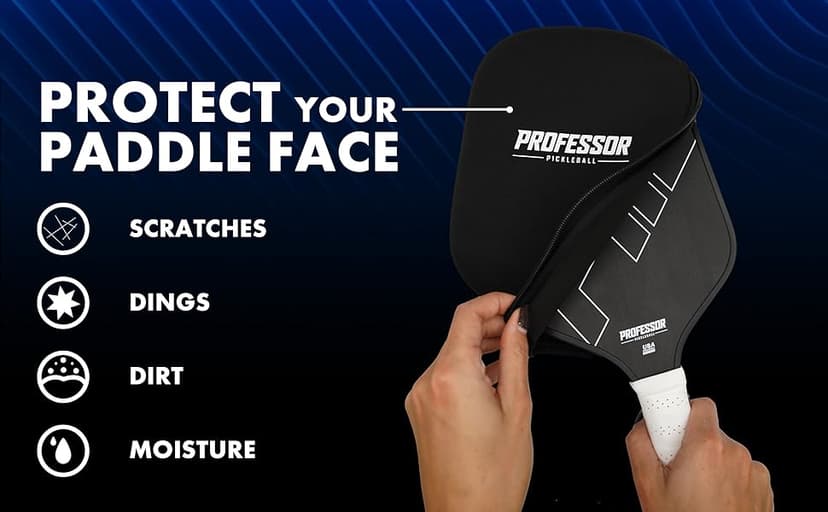 Professor Pickleball Paddle Neoprene Cover - Universal Fitting Cover Pickleball Paddles - Prevents Scratches & Dents - Perfect for Travel & Protection