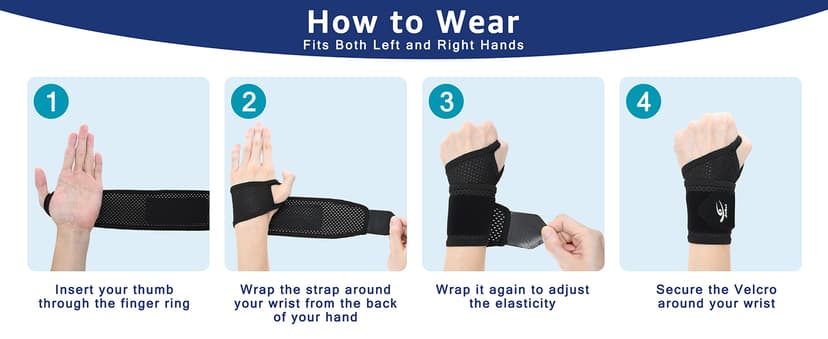 HiRui 2-Pack Ultra-Thin Mesh Wrist Wraps - Breathable, Adjustable Wrist Support for Workouts & Daily Use - Unisex Wrist Brace for Pain Relief, Tendonitis, Carpal Tunnel - One Size Fits All (Black)